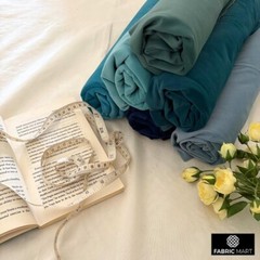 Dusky Blue Velvet Fabric by the Yard, 1 Yard Blue Velvet Fabric