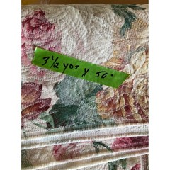 Vintage Floral Tapestry Upholstery Fabric 3.5 Yards 56″ Wide with Cord Trim Lot
