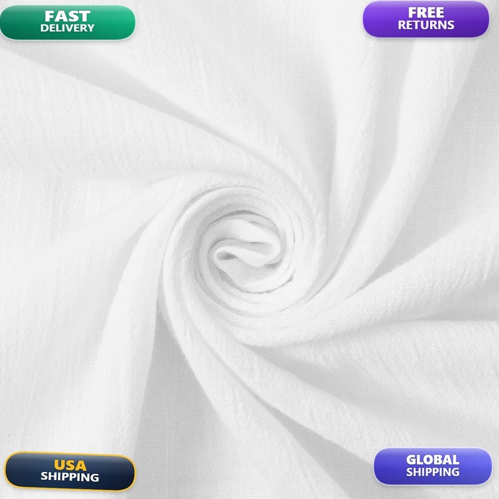 AK TRADING CO. 50″ Wide 100% Cotton Gauze Fabric – White, 10 Yards