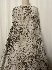 Cotton Rayon Blend Abstract Mottled Print Dark Taupe Cream Fabric By The Yd 56″W