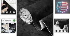 Suede Headliner Fabric, 96″ L×60″ W Black Car Headliner Material, Tela para T…