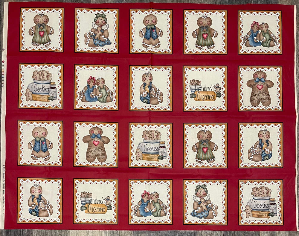 Vtg Dianna Marcum Marcus Brothers Textiles Gingerbread Cotton Panel 35″ x 45″