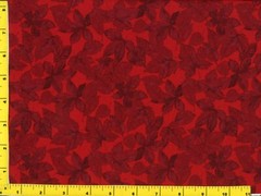 Dark Red Leaves on Brighter Red Quilting & Sewing Fabric by the Yard #822