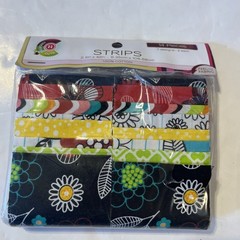 Fabric Editions Notebook Floral Fabric Strips 14 Pc 2.5” x 42” Cotton Quilting