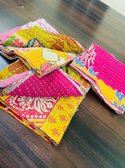 Vintage Kantha Scrap Set 20/30/40/50/100 Pcs – Handmade Quilting Cotton Remnants
