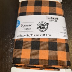 Loops & Threads Halloween Fabric 1 Yard 36″ x 44″ Orange and Black Checkered