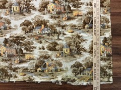 Vtg House N Home Virginia Country Home Fabric Piece Fall Gold Brown 47” x 40”