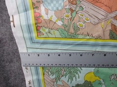 Vintage Cyrus Clark Story Book Cheater Quilt Mr Rabbit 18 Panel Pastels 81×37″