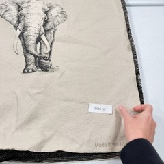 square by design upholstery fabric panel gray elephant usa woven 26×26