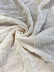 Cotton Gauze Organic Crinkle Cheesecloth Fabric By 2 Yards Undyed / 70 inches