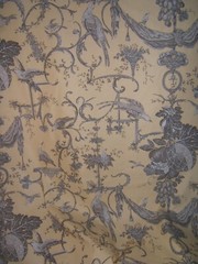 Brunschwig & Fils, Kininvie Print, Bird Toile, BTY, Color Vanilla