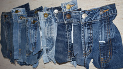 Denim Blue Jean Zippers LOT buttons DIY Sewing Quilting Craft Upcycle 20 pieces