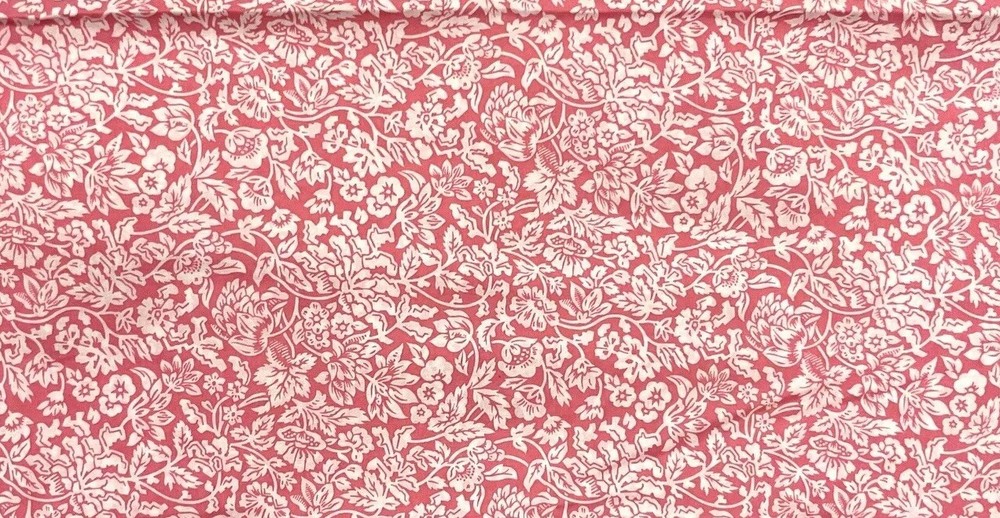Vintage 1988 Tandler Textiles Pink & White Floral C2910 2 Yards By 44”