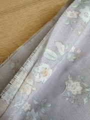 10 yds (6.5”w) morandi purple vintage floral db. gauze cotton fabric 260458 A02