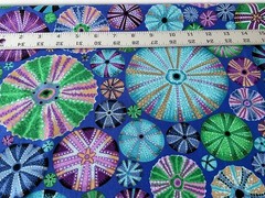 Kaffe Fassett. 6 Fat Quarters in shades of Blue. New, all are Beautiful.