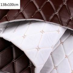 Faux Leather Fabric Car Upholstery Sponge Quilted Embroidered Thick Waterproof