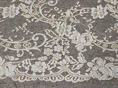 Ivory Gold Corded embroidery Bridal Lace Fabric 50” Width Sold By The Yard