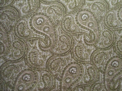3-1/2 YDS OLIVE PAISLEY DESIGN 100% COTTON OOP