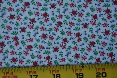 35″ Long, Vintage, Red & Green Calico on White Quilt Cotton, P1809