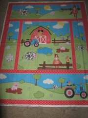 Multicolored Riley Blake Coloring on the Farm Cotton Fabric By The Panel