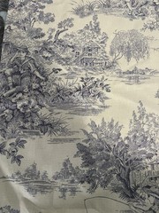 Toile Waverly “Country Life” From Cntry Weekend Collection Fabric Blue/Cream