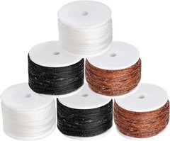 6 Pack Waxed Thread Leather Sewing Awl Replacement Spools, Repair 3 Colors