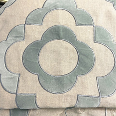 Lee Jofa Tremoille Linen Fabric Remnant in Grayish Blue 2.33 Yards Raised Velvet