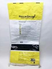 Empty Chicken Feed Woven Plastic Bag Sack Poulin Grain Crafts Art Repurpose