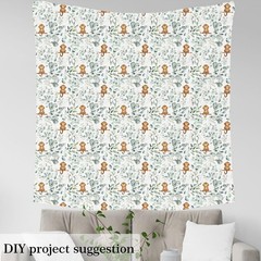 Kawaii Monkey Fabric by the Yard,Cartoon Animal Upholstery Fabric for Kids Bo…