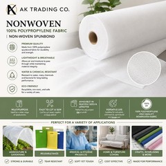 AK TRADING CO. Nonwoven 100% Polypropylene Fabric | 60″ Wide, White – 1 Yard