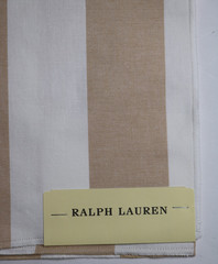 Ralph Lauren Fabric Remnant 25″x26″ “Emeline Stripe” Color: Bisque Portugal