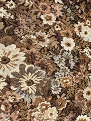 Floral Earth tones Tapestry Woven Pattern Upholstery Fabric 41 x 121 (3+yd) A216