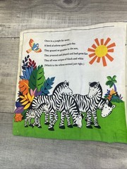 The Rainbow Zebra Book Fabric Cloth Baby Toddler Soft VINTAGE Colorful
