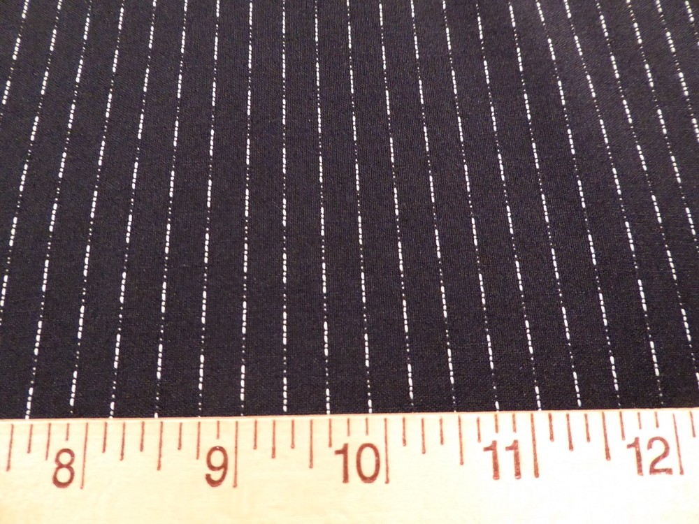 Navy Woolen Suiting w White-Blue Ombre Pinstripe! Very Nice!!