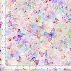 Animal Fabric | Flutter Butterfly Floral Pastel | Timeless Treasures YARD