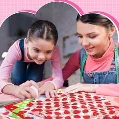 HunnmingRe 20 Pcs 10”x10” Strawberry Quilting Fabric Square Strawberries Precu