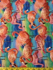 Fabulous Flamingos Allover Blue – Paintbrush Studio Cotton Fabric