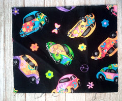 Peace Sign Buggy Car Cotton Fabric 10″ X 8″ Sewing Crafting Length Piece New
