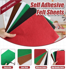 Bonsicoky 10 Pack Self Adhesive Felt Sheets 20x30cm (7.9×11.8 inches), White