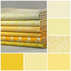 Designer Fabric Bundle Lemonade Yellow 6 Fat Quarter Bundle, 1 1/2 yards total
