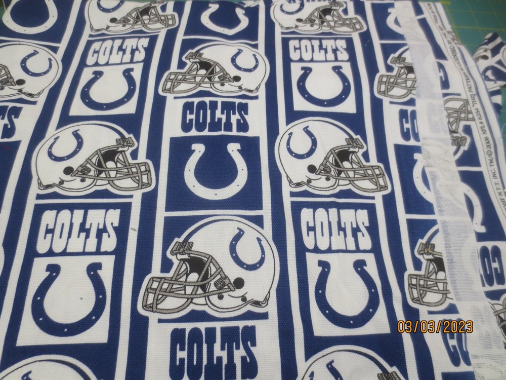 1 yd 22″ x 58″ Indianapolis Colts Football Fabric Cotton Heavy Weight