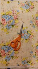 2 Yards 1″ Country Floral Blue/Yellow 100% Cotton Quilting Fabric Single Piece