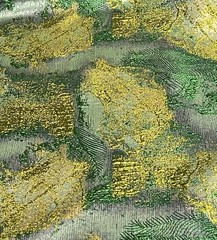 Green Silver Jacquard Metallic Brocade Fabric 58” Width By The Yard