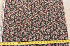By 1/2 Yd, Burgundy Brown & Green Floral on Gray Quilt Cotton, Hi-Fashion, P2898