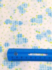 vintage FLANNELETTE fabric soft blue rose floral material 4 yards lightweight