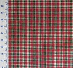 Christmas HOMESPUN Fabric All Cotton 49 Red Dark Green Natural 1 1/3 YARDS