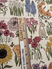 MODA My Secret Garden 100% cotton fabric by yard 36×44 20982 11 Flowers Bunnies
