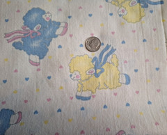 Princess Fabrics Inc Vintage Cotton Fabric Pattern #204 Baby Lambs 70 X 43″ Wide