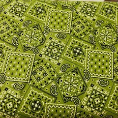 Lime Green – Blazin’ Bandana 100% cotton fabric by the yard – bright lime green