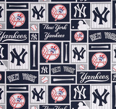 MLB – New York Yankees Patchwork Fabric – 18″ x 58″ –